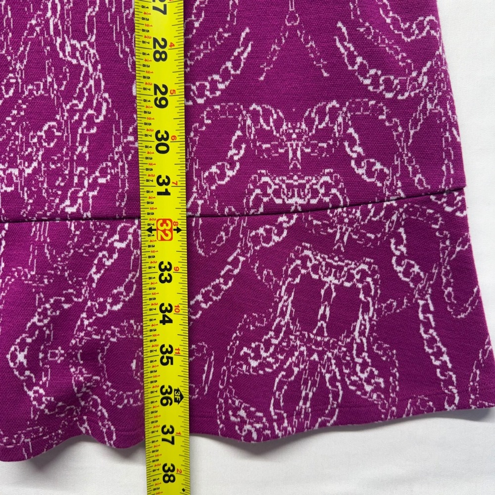 Tyler Boe Dress XL Magenta Paisley Jacquard Knit Bell Sleeve Shift - Picture 8 of 9